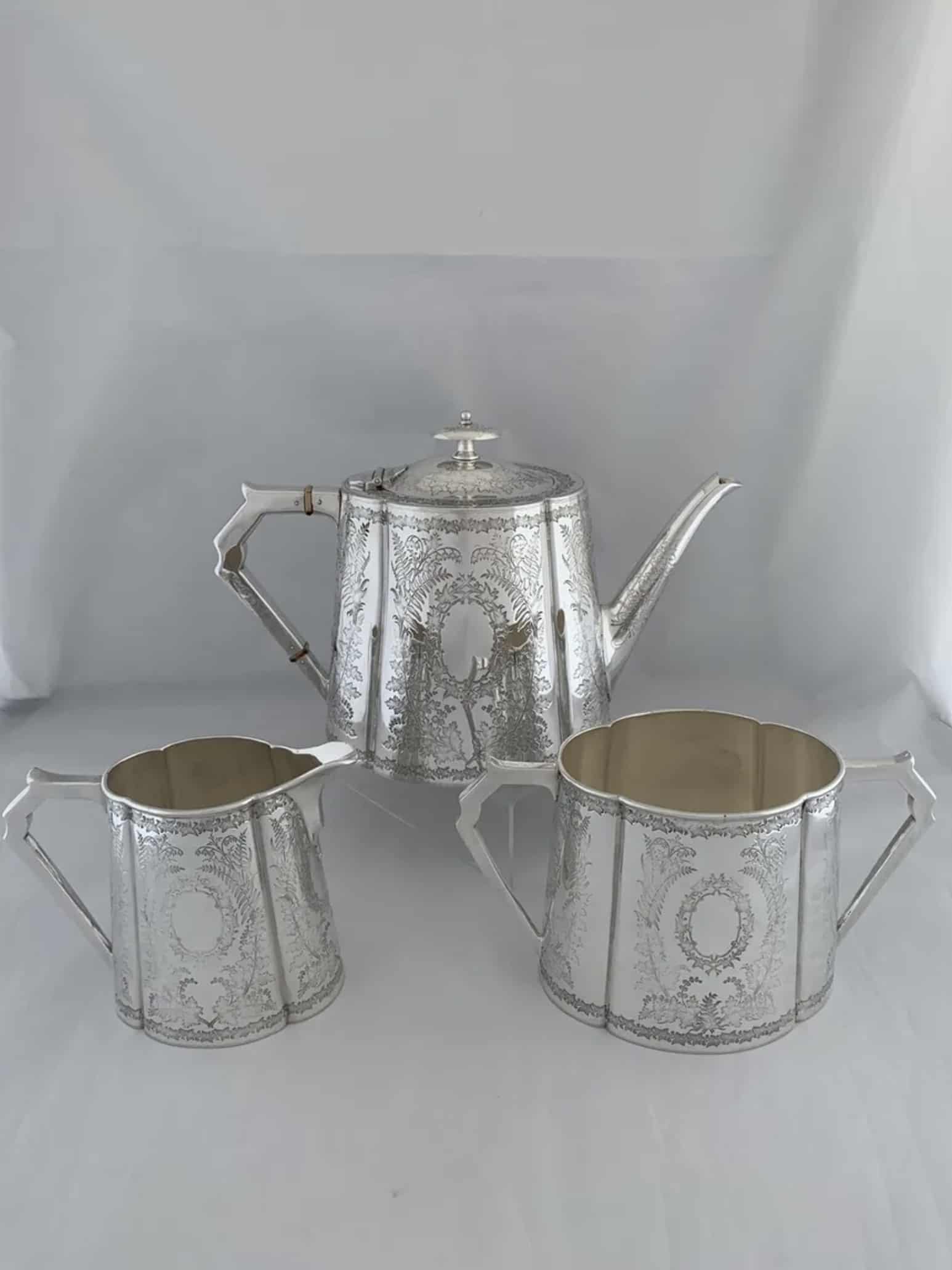 Silver antique hot sale tea set